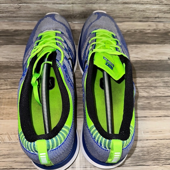 Nike FlyKnit Lunar 1 Mens Running Shoes Blue Green Lace Up 554887-401 Size 14 - Picture 9 of 11